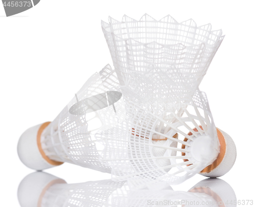 Image of White shuttlecock for badminton