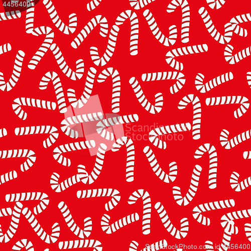 Image of Christmas seamless pattern with candy cane, background with sweets