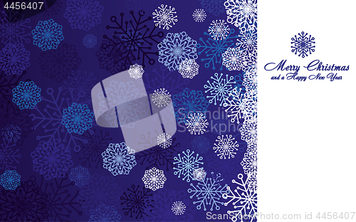 Image of Blue christmas background with snowflakes