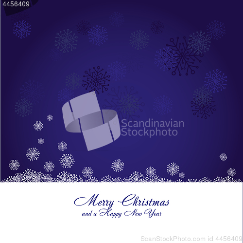 Image of Blue christmas background with snowflakes