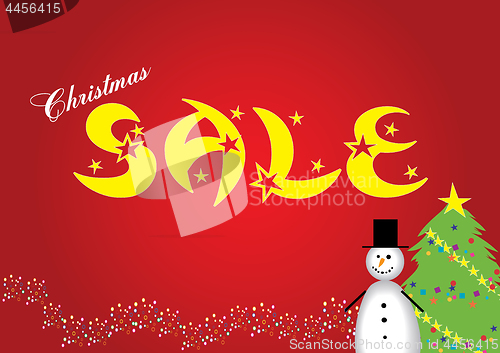 Image of Poster for your commercial announcement about holidays sale with funny snowmen