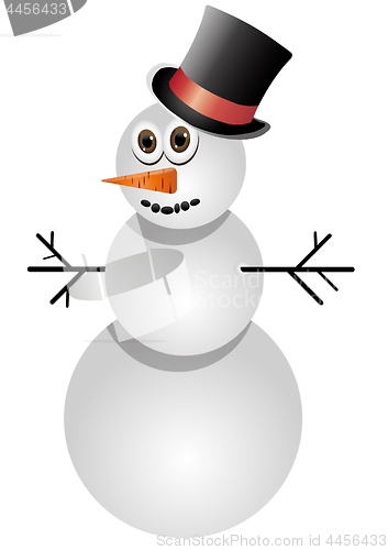 Image of Funny snowman in black tophat