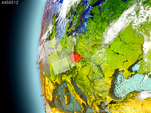 Image of Czech republic on planet Earth from space