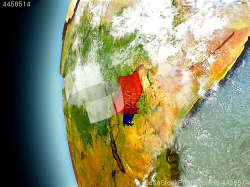 Image of Uganda on planet Earth from space