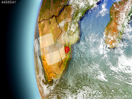 Image of Swaziland on planet Earth from space