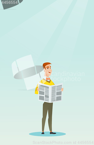 Image of Man reading a newspaper vector illustration.