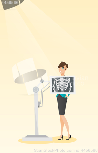 Image of Patient during x ray procedure vector illustration