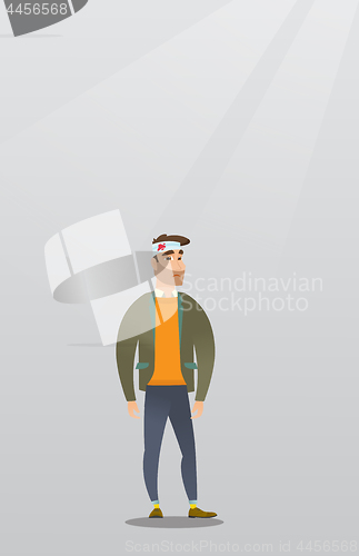 Image of Man with an injured head vector illustration.