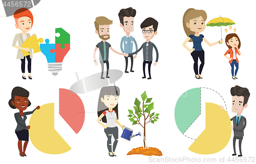 Image of Vector set of business characters.