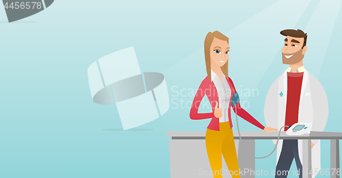 Image of Blood pressure measurement vector illustration.