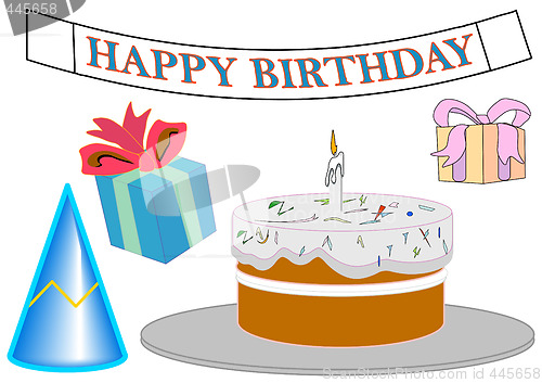 Image of Birthday Objects and Banner