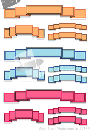 Image of Blank Colored Banner Ribbons