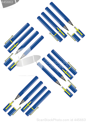 Image of Blue and Gold Pens