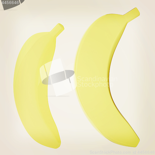 Image of bananas. 3d illustration. Vintage style