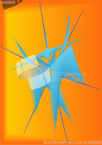 Image of Blue on Gold Abstract Background