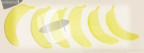 Image of bananas. 3d illustration. Vintage style