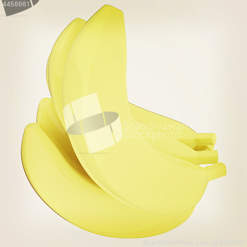 Image of bananas. 3d illustration. Vintage style