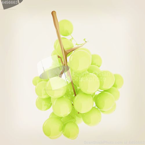 Image of Healthy fruits Green wine grapes isolated white background. Bunc