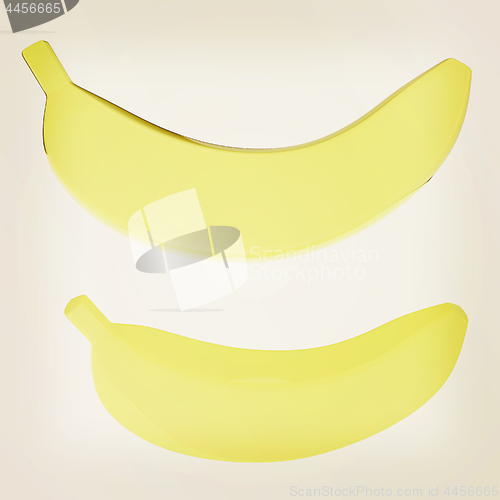Image of bananas. 3d illustration. Vintage style