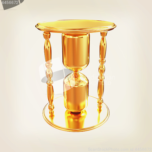 Image of Golden Hourglass. 3d illustration. Vintage style