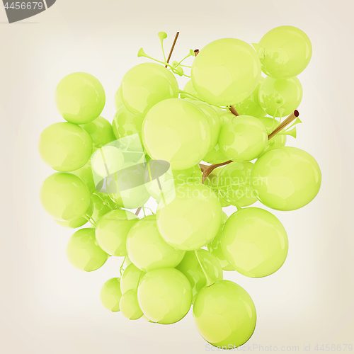 Image of Healthy fruits Green wine grapes isolated white background. Bunc