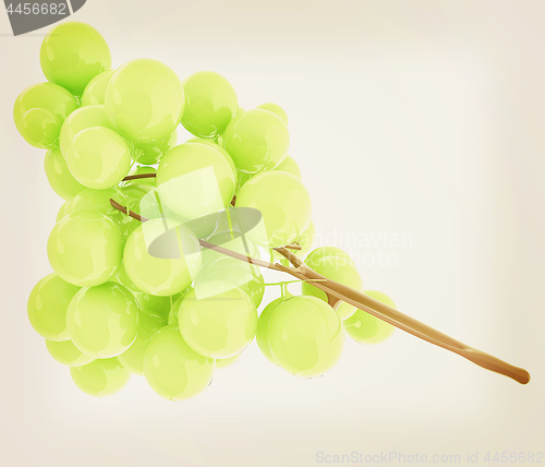 Image of Healthy fruits Green wine grapes isolated white background. Bunc