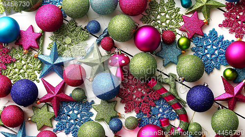 Image of Christmas decoration top view.