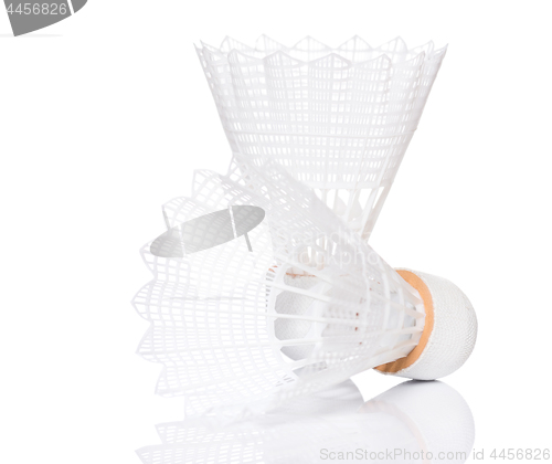 Image of White shuttlecock for badminton