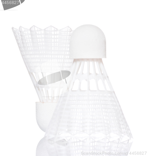 Image of White shuttlecock for badminton