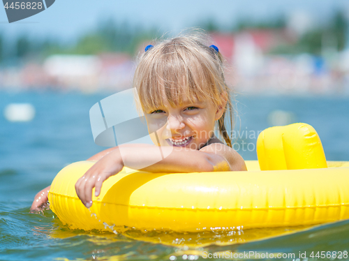 Image of Little girl in sea 