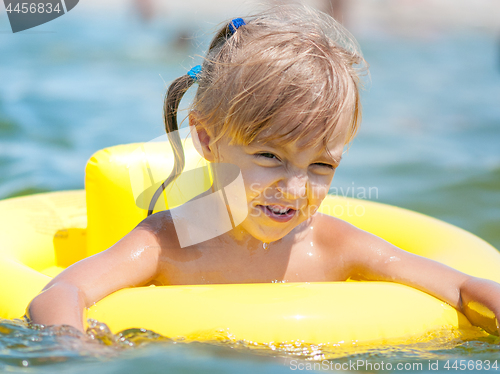 Image of Little girl in sea 