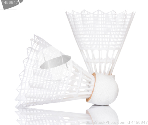 Image of White shuttlecock for badminton