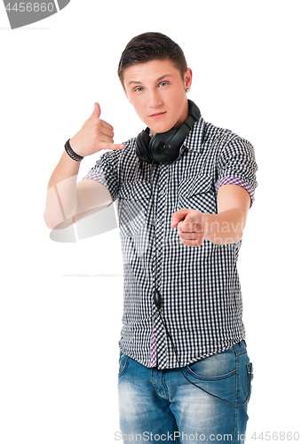 Image of Teen boy with headphones