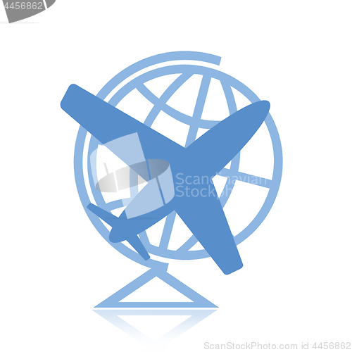 Image of Airplane and globe