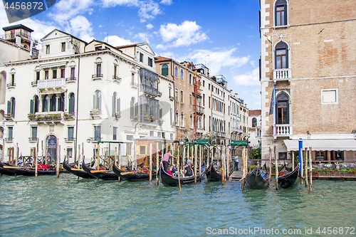 Image of Views of beautiful buildings, gondolas, bridges and canals in Ve