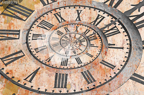 Image of Old church clock in the drost effect