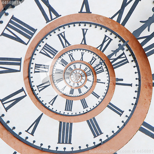 Image of Old church clock in the drost effect