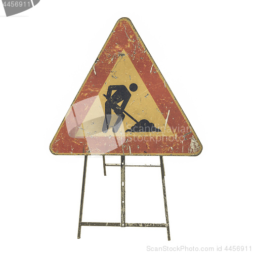 Image of Vintage looking Road work sign