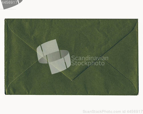 Image of Vintage looking Green envelope isolated
