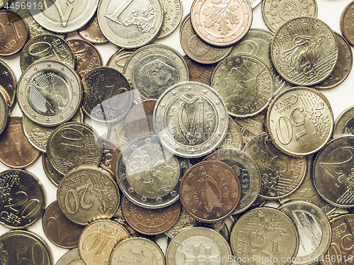 Image of Vintage Euro coins