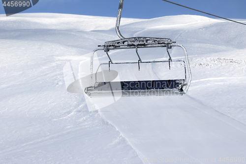 Image of Ski slope, chair-lift on ski resort 