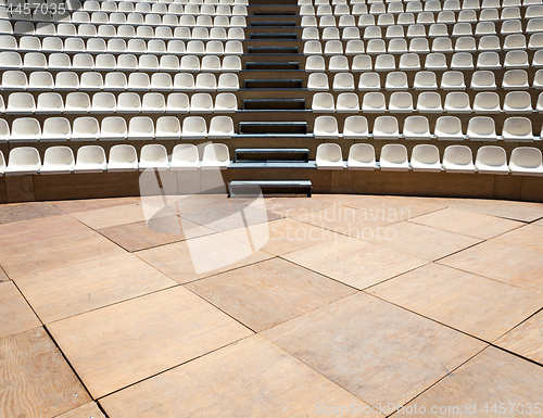 Image of Rows of plastic seats