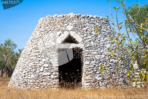 Image of Puglia Region, Italy. Traditional warehouse made of stone