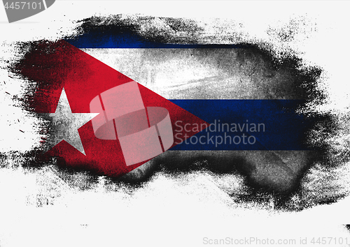 Image of Cuba flag painted with brush