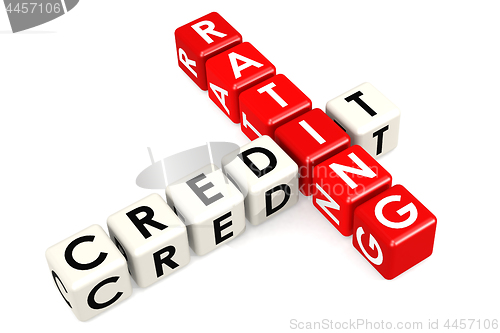 Image of Credit rating buzzword in red and white