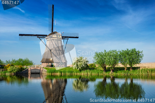 Image of Windmills at Kinderdijk in Holland. Netherlands