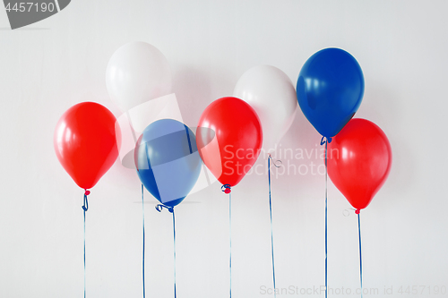 Image of party decoration with red, white and blue balloons