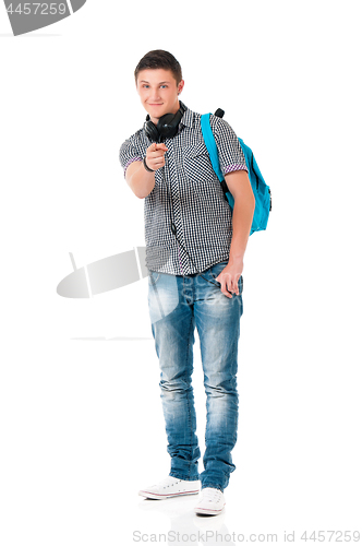 Image of Teen boy with headphones