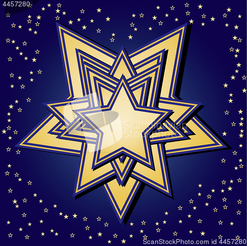 Image of Backdrop with gold star on blue background
