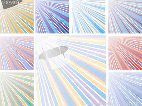 Image of Set of abstract colorful backgrounds with strips, part 10